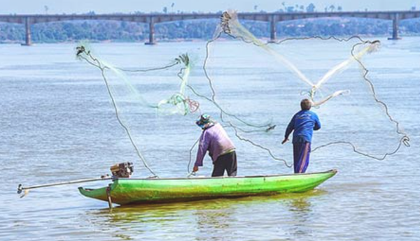 рыбаки забрасывают сети