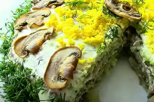 рецепт кабачкового торта с грибами