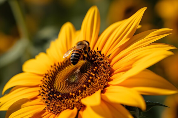пчела на подсолнухе в Спас