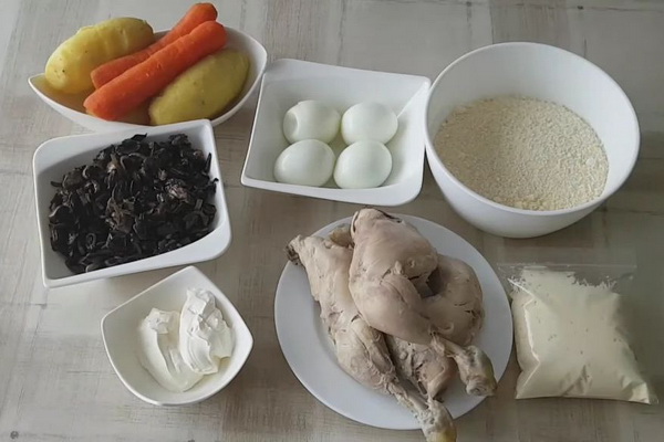 ингредиенты на салат из курицы